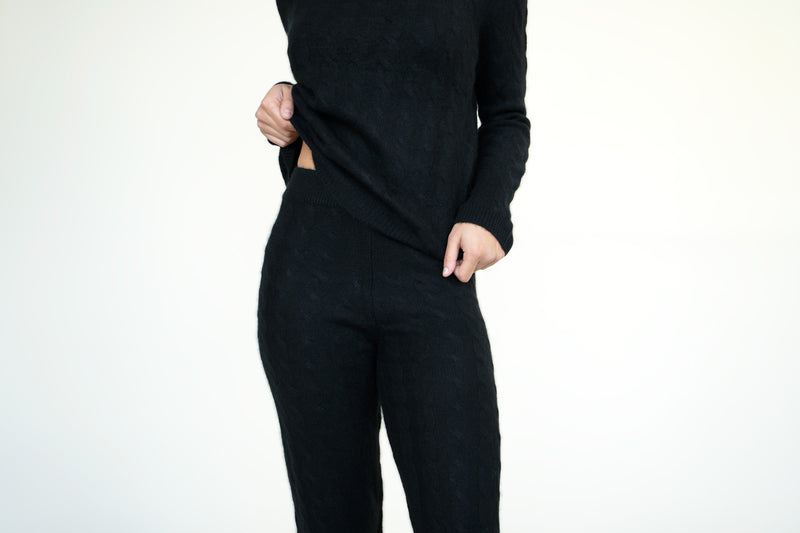 KATE CABLE KNIT JOGGERS